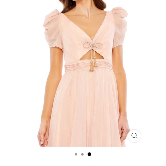 Mac Duggal  Size 4 Ruffle Tiered Metallic Ruched Shoulder Dress - Picture 11 of 14